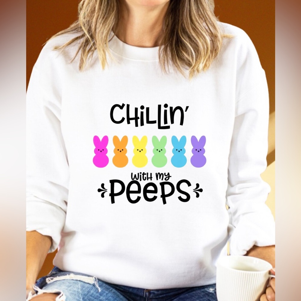 Chillin' with My Peeps Easter Women’s Crewneck Sweatshirt